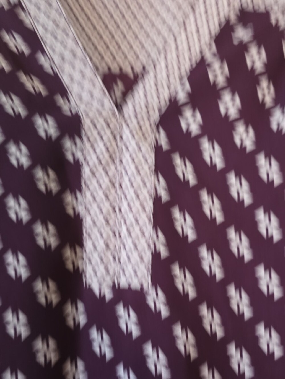 NYDJ Maroon Printed Long-Sleeve Tunic Blouse - Picture 5 of 5